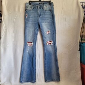 Judy Blue Light Blue Distressed Boot Cut Jeans